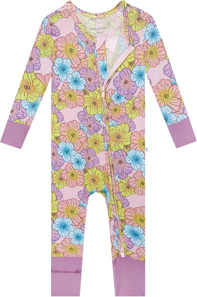 Posh Peanut Convertible Baby Sleepers - Girls Footless Baby Pajamas with 2 Way Zipper for Easy Diaper Changes