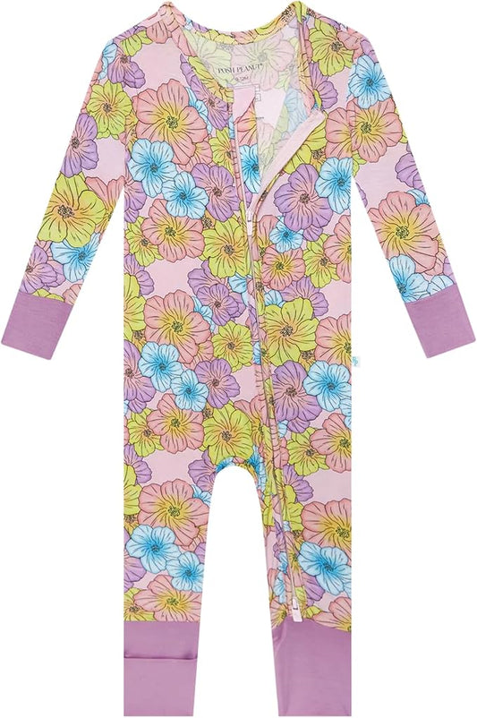 Posh Peanut Convertible Baby Sleepers - Girls Footless Baby Pajamas with 2 Way Zipper for Easy Diaper Changes
