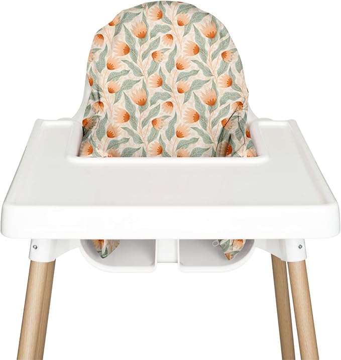 Nibble and Rest Highchair Cushion Cover for Inflatable Cushion, Compatible for IKEA Antilop Highchair,Accessories Stain-Proof and Wipeable Cover (Cushion NOT Included)(Safaripetals)