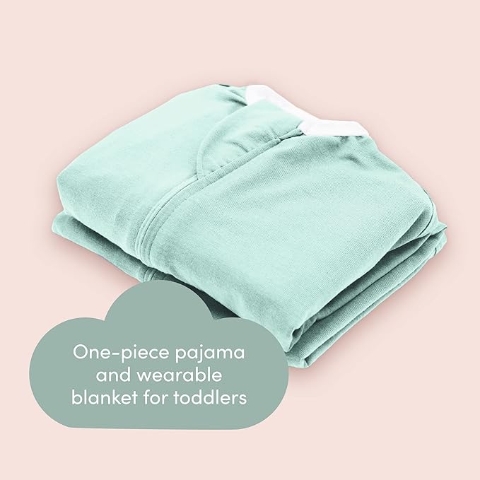 SleepingBaby Flying Squirrel Toddler Pajamas with Practical Zipper for Quick Diaper Changes and Travel Comfort - Mint - 12-24 Months