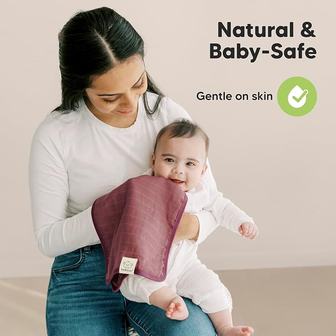 5-Pack Cotton Muslin Burp Cloths Baby Girls, Boys - Soft & Absorbent Spit Up Burp Rags, Large Muslin Towel, Cotton Wash Cloths for Babies, Newborn, Infant, No Shrink, Durable, Neutral (Corals)