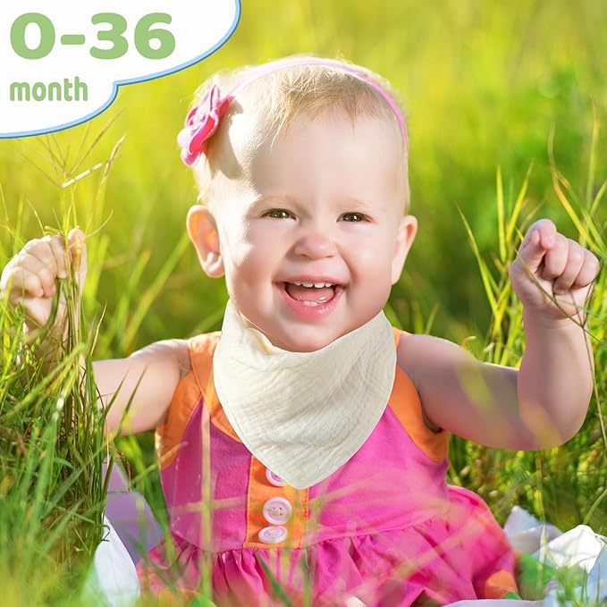 Baby Bibs Muslin Bibs 8 Pack for Drooling and Teething for Unisex Girls Boys