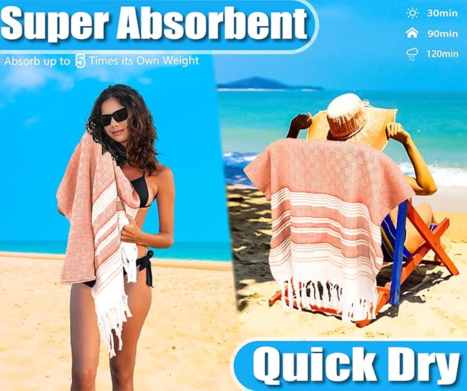Oversized Turkish Beach Towel Blanket Cotton Giant XL Sandproof Towels Huge Linen XXL Extra Large Big Throw Quilt Blankets for Adults Cloud Travel Camping Glamping Accessories Essentials
