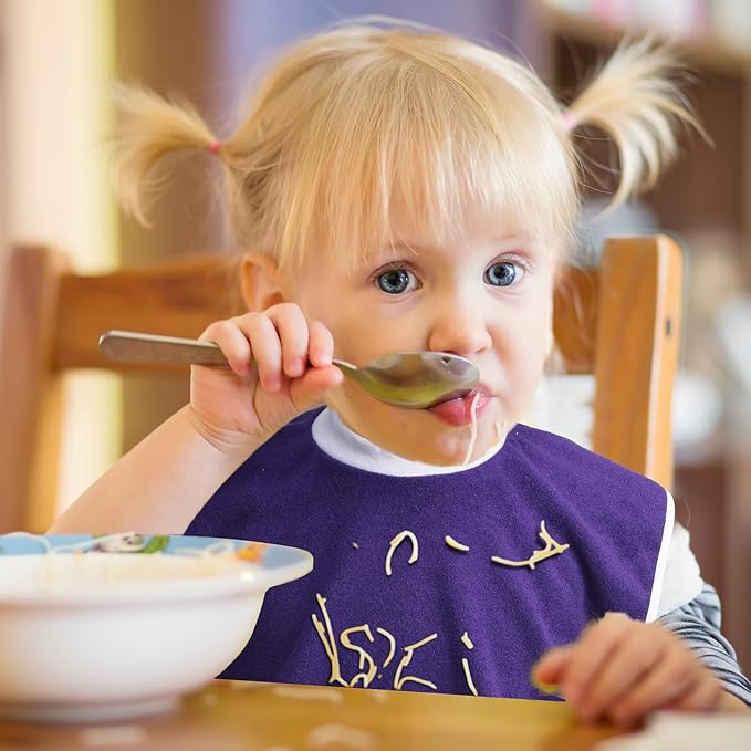 Bonuci 12 Pack Toddler Baby Bibs 15x13 Inch Pullover Full Coverage Bibs Absorbent Slip on Cotton for Girls Boys Newborn