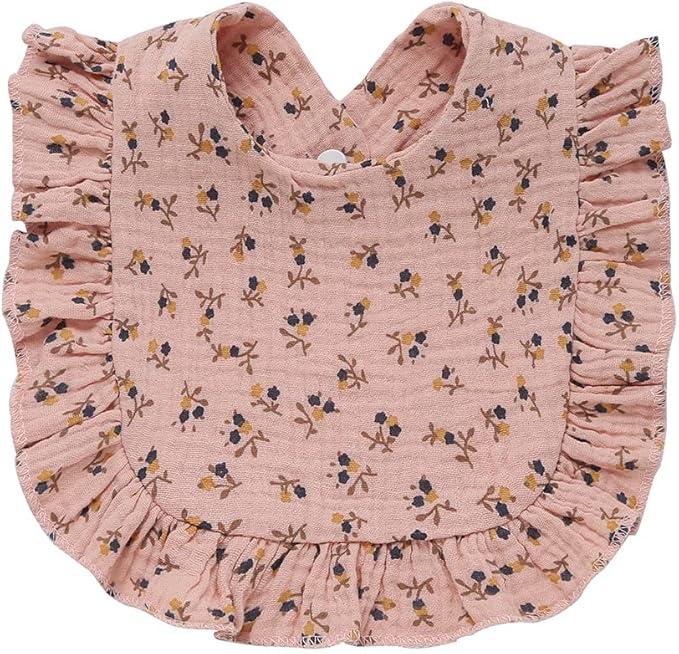 4 PACK Solid Muslin Baby Drool Bibs Set for Unisex Boys Girls Cotton Adjustable Teething Feeding Drooling Bibs