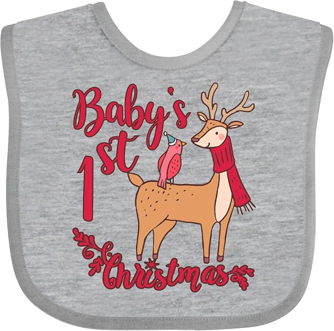 inktastic Baby's First Christmas Baby Bib