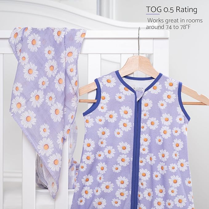 LollyBanks Baby Sleep Sack, 100% Cotton Wearable Blanket 2-Way Zipper Sleep Sacks