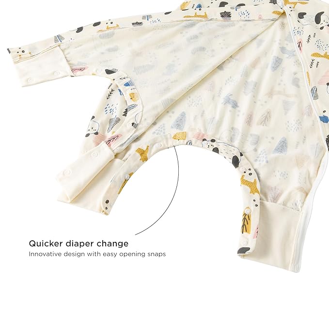 Duomiaomiao 0.5 TOG Toddler Sleep Sack 12-24 Months 100% Cotton Lightweight Baby Sleep Sack with Feet, Breathable Comfy Toddler Wearable Blanket