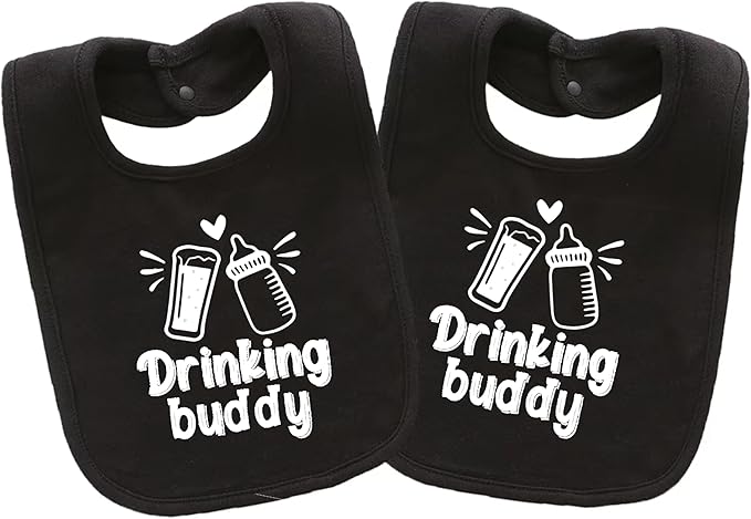 Baby Twins Bibs Drinking Buddy Newborn Baby Bibs Cute Unisex Bibs Set Toddler Baby Boy Girl Bibs