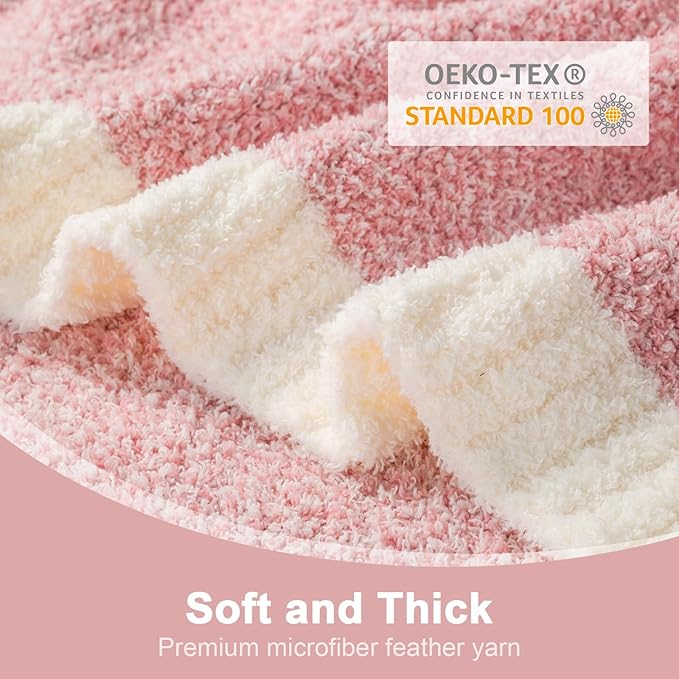 Snuggle Sac Buttery Pink Throw Blanket for Couch, Reversible Super Soft Knitted Blankets, Warm Cozy Knit Fuzzy Plush Lightweight Throws Dupes for Sofa, Bed, Picnic, Pink, 50 x 70 inches