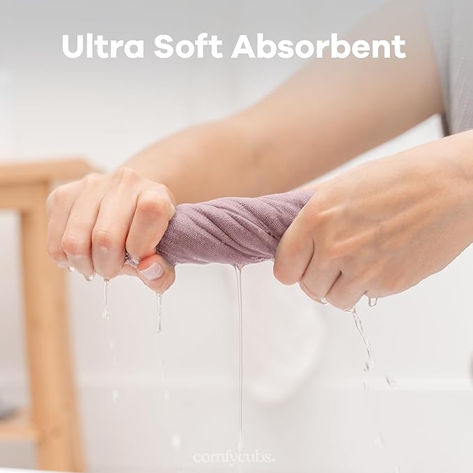 Comfy Cubs Muslin Baby Washcloths 10 Pack - Soft 6-Layer Cotton Wash Cloths for Sensitive Skin - 10"x10" Large, Gentle, Absorbent Infant Essentials for Newborn and Toddlers - Multi Girl