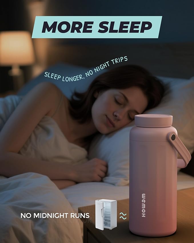 Breast Milk Cooler Bottle-24H Double-Layer Cooling, TSA Approved, 2 Leakproof Bottles & Ice Packs, (Non-Toxic BPA) for Travel, Work, Night Pumping, Gift for New Moms (Pink)