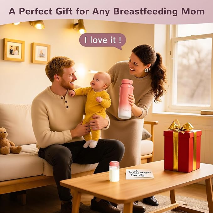 Portable Breast Milk Cooler Bottle - 48 Hours Cold Storage, 22oz Stainless Steel Breastmilk Chiller for Travel, Reusable Milkcooler with 2 Baby Bottles, Outdoor Thermos for Breastfeeding Moms, Pink