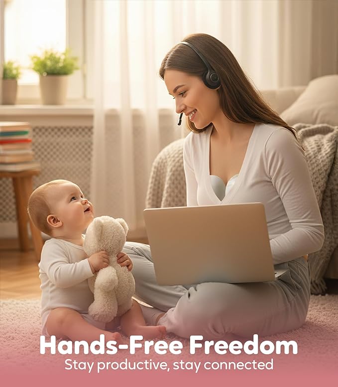 Wearable Breastfeeding Pump, Hands-Free Breast Pump – Electric Portable Breast Pump with 4 Modes & 9 Levels, 5oz Capacity, 1300mAh Battery, Clear LCD Display, Quiet <50dB, Easy to Clean, 2 Pack