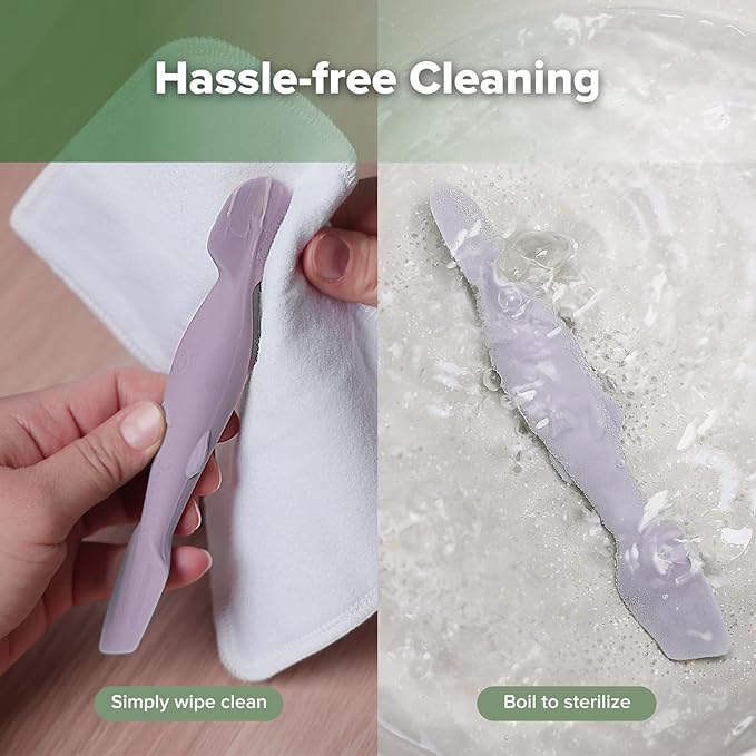 haakaa Baby Diaper Cream Spatula, NoMess Dual-Ended Silicone Diaper Rash Cream Applicator with Hygienic Case, Butt Spatula for Baby