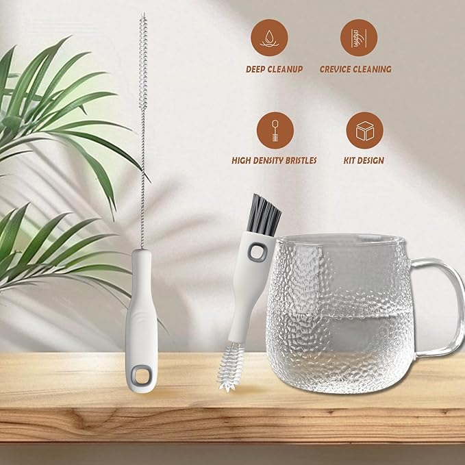 Cup Lid Cleaning Brush Set Multifunctional Bottle Cleaning Tools Portable Gap Cleaner Kit for Baby Bottle Sippy Cup Tubes Teapot Spout