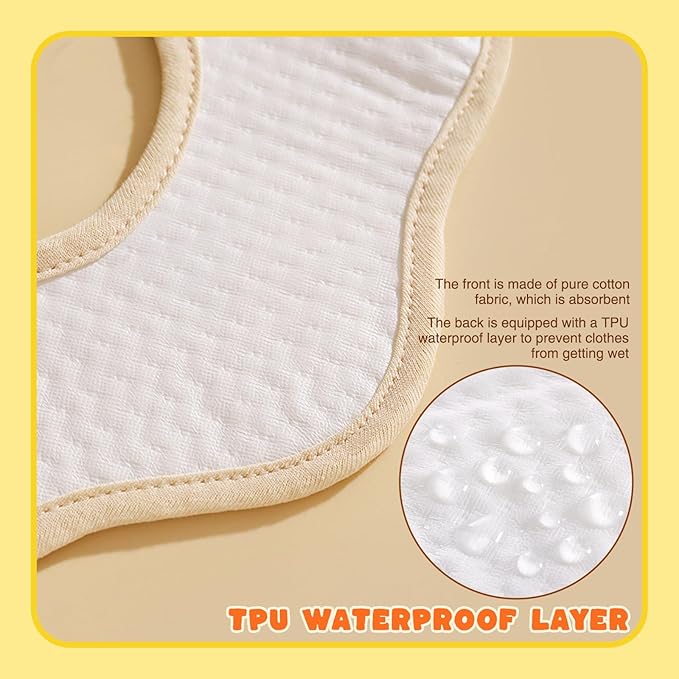 EllieHouse Baby Bibs for Girls Boys 8 Pack Muslin Drool Teeth Drooling Teething Bibs Muslin Cotton for Toddler Infant