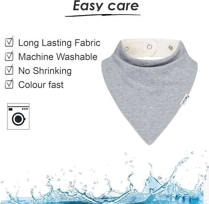 Lovjoy Large Bandana bibs - Special Needs Bibs - For Older Children, Youth and Adults - Practical, absorbent and Stylish