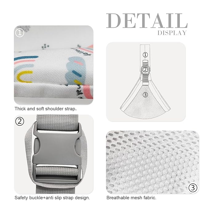 Baby Sling Carrier Newborn to Toddler Adjustable One-Shoulder Design with Safety Buckle, Soft & Lightweight Sling Baby Carrier 10-30 lbs(Mesh,Rainbow)