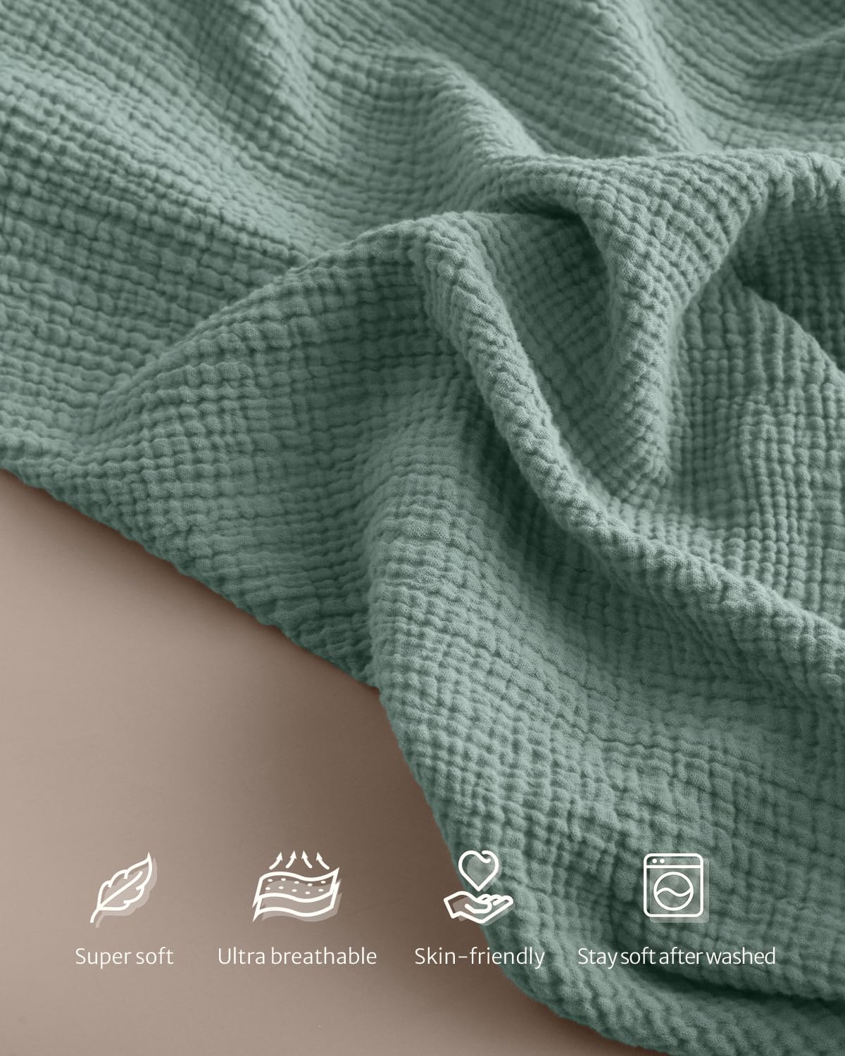 Blissful Diary Muslin Nursing Cover for Breastfeeding, Breathable Breastfeeding Cover up with Arch Neckline for Women, Nursing Apron (Roman Green)