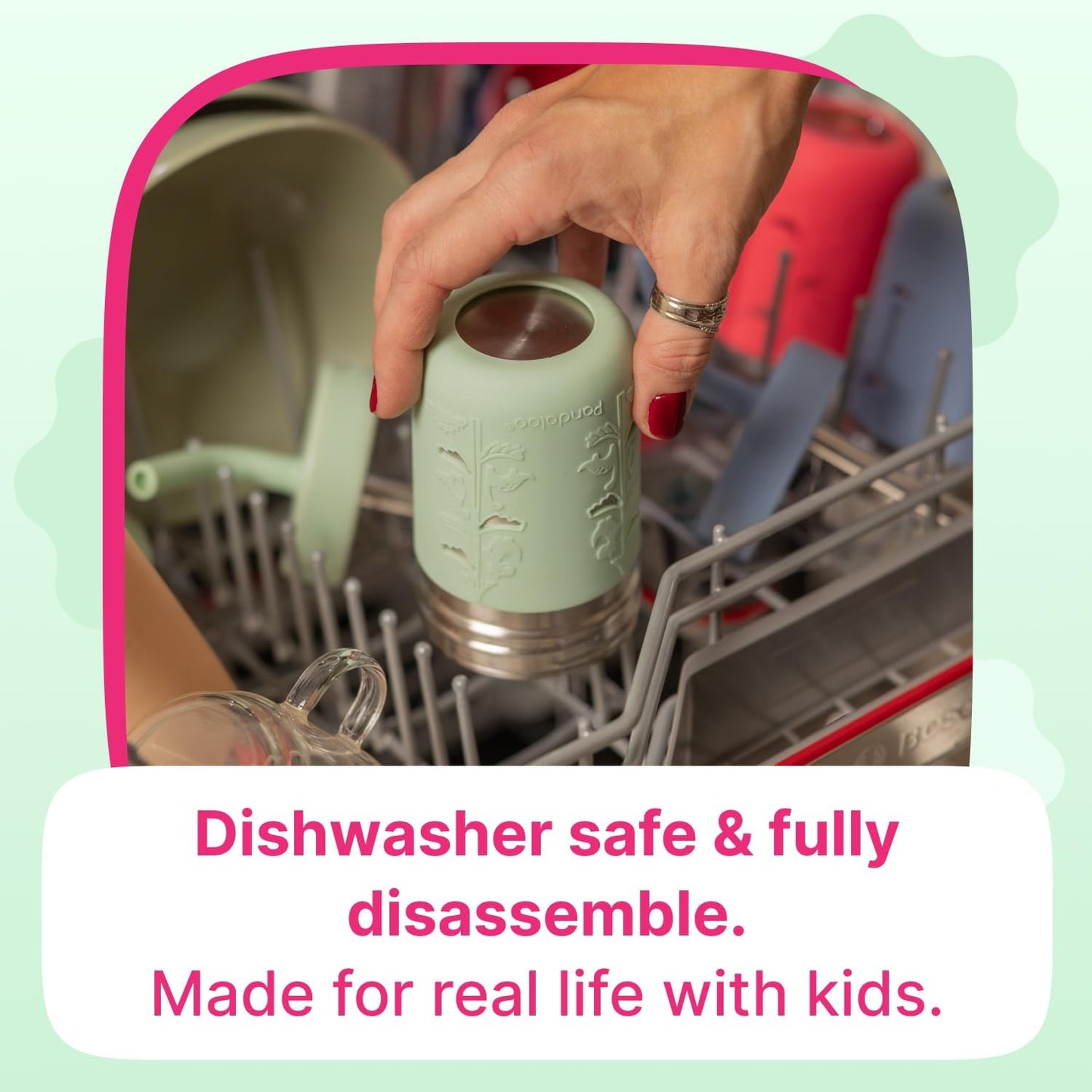 Pandaloo® Smoothie Cups for Kids - Stainless Steel Toddler Tumbler with Straw, Sippy Cup for Smoothies - BPA-Free, Toddler Snack Cups, 10 oz