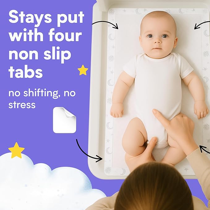 Eli with Love Disposable Baby Changing Pads - Soft, Waterproof & Leakproof Liners Absorbent Underpads - Large Travel Size Diaper Changing Mat for Home, Car, Diaper Bag - (60 Pack, Boho)