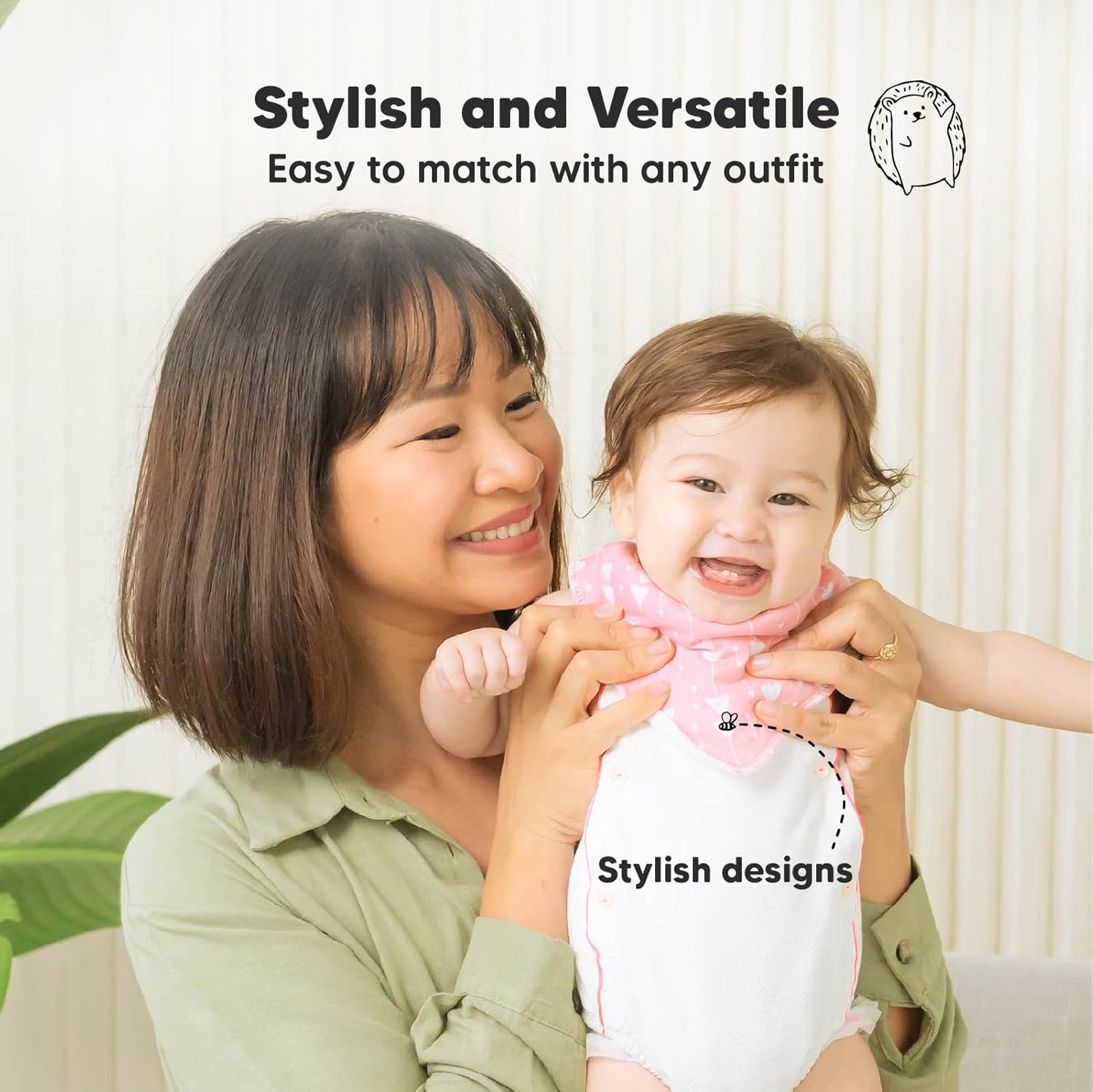 8-Pack Organic Baby Bandana Bibs for Girls - Super Absorbent Triangle Baby Bibs for Drooling and Teething Infant, 100% Cotton Extra Soft for Newborn, Infant 0-36 Months (Pink Dreams)