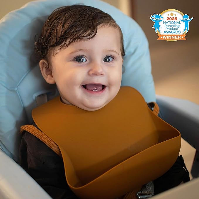 Moonkie Silicone Baby Bibs Set Of 2 | BPA Free Waterproof | Soft Flexible Adjustable Silicone Bibs for Babies & Toddlers(Teal/Kodak)