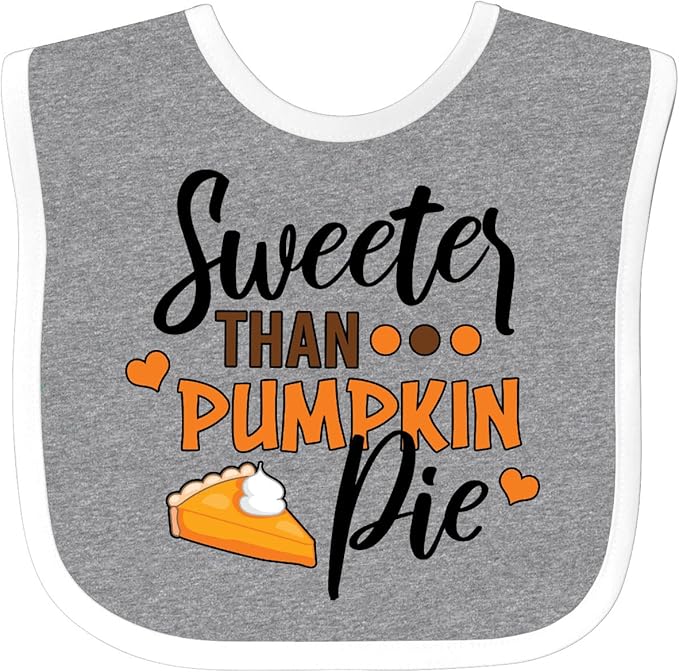 inktastic Thanksgiving Sweeter Than Pumpkin Pie Baby Bib