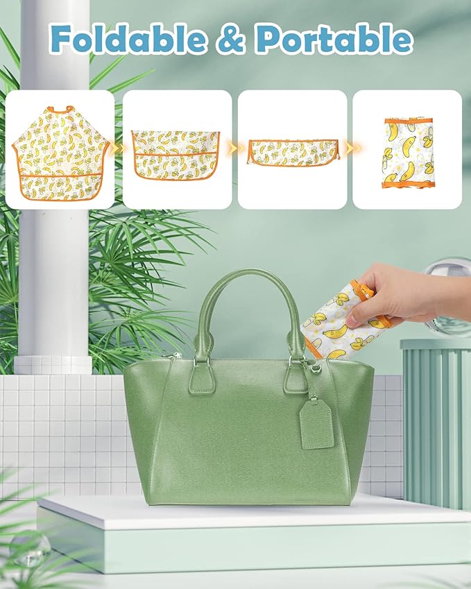 Lictin Long Sleeve Bibs 5 Pack - Baby Bibs, Waterproof Toddler Bibs, Baby Smock for Eating, Baby Bibs for Feeding Teething