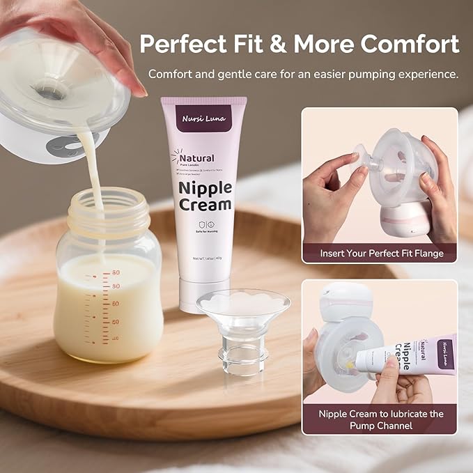 Flange Sizing Kit with 10PCS Flange Inserts 13/15/17/19/21mm, Nipple Measurement Tool, Silicone Flange Insert Kit for 24mm Flange/Shield Breast Pumps, Breastfeeding Essentials Kit