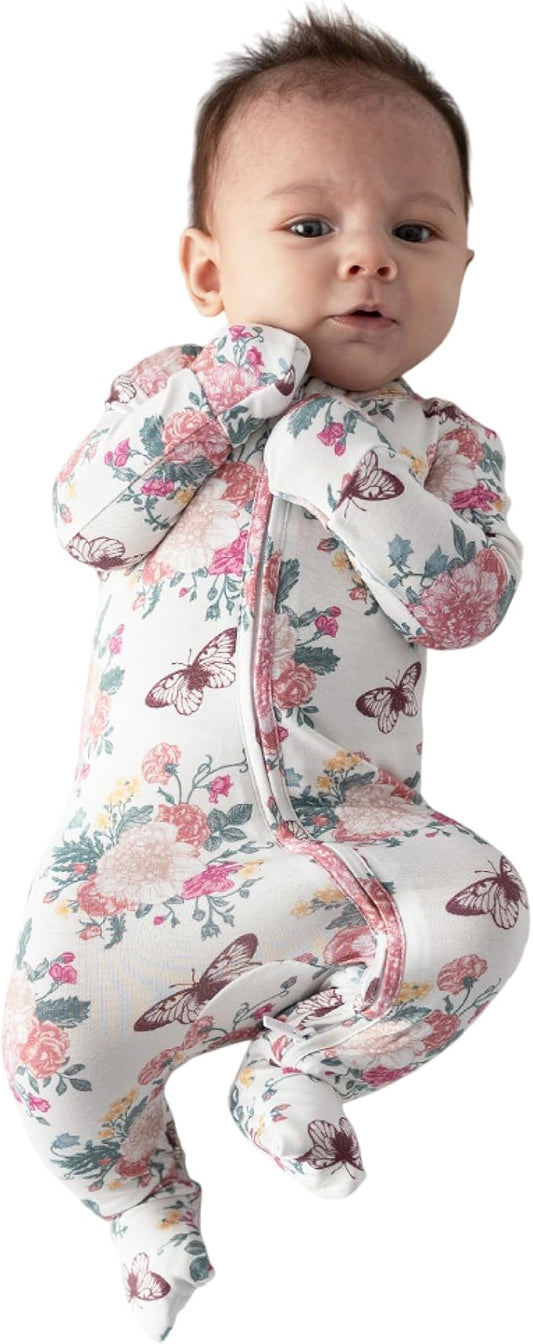 Posh Peanut Convertible Baby Sleepers - Girls Footless Baby Pajamas with 2 Way Zipper for Easy Diaper Changes