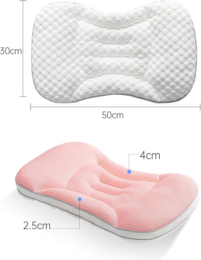 Reidio Toddler Pillows Double Sided Cooling Fabric & Breathable Mesh Kids Pillow Dual Heights Toddler Ergonomic Design Advanced Hose Filler Machine Washable (Rose, H1)