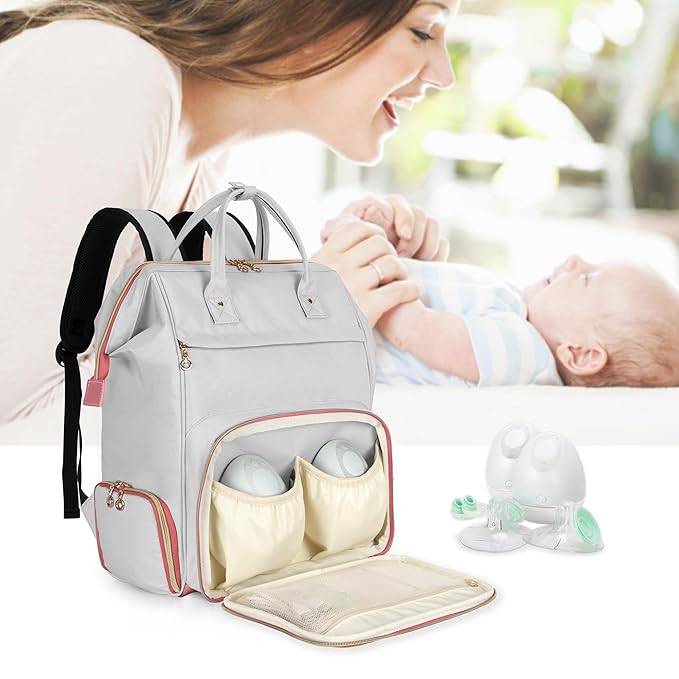 Damero Wearable Breast Pump Backpack Bag with Cooler, Compatible with Willow, Elvie and Momcozy Breast Pump, with Laptop Sleeve for Working Moms, Patent Pending