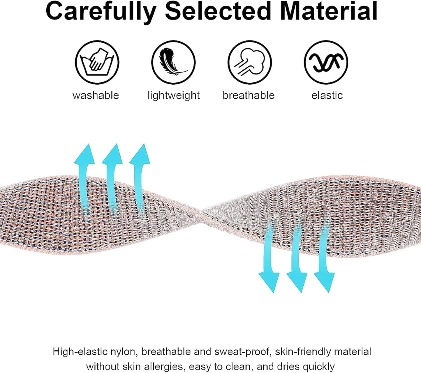 2 Pack Kids Bracelet for AirTag, Protective Cover with Nylon Wristband for Apple Air Tag, Anti Lost GPS Trackers Case Cover Elastic Watch Band for Toddlers Girls Boys Elders (Blue,Pink)