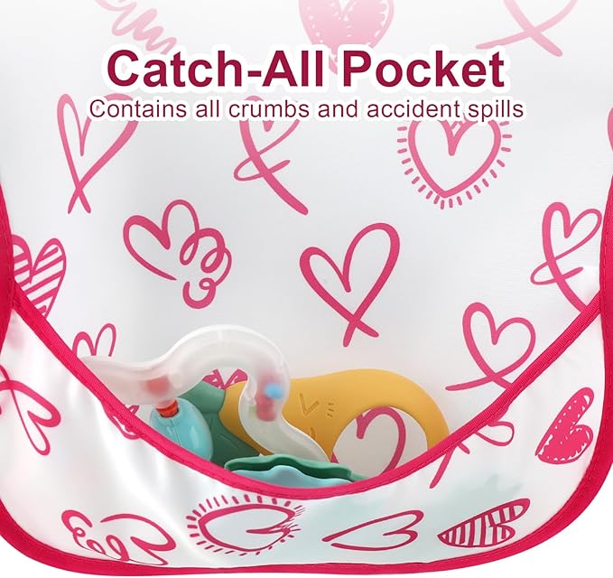 Accmor Baby Bibs, Waterproof Baby Toddler Bibs, Apron Smock Bib for Baby Boys Girls, Essential Must Have for Eating, Feeding