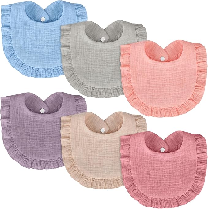 Accmor Muslin Baby Drool Bibs 6 Pack Baby Bandana Drool Bibs Soft Cotton Baby Bandana Bibs for Teething Drooling