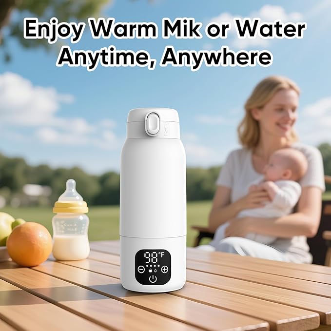 Bottle Warmer, Maypott Portable Fast Heating Bottle Warmer for Breast Milk, Formula, Water, 17.5 Ounce Large Capacity & Long Battery Life for All-Day Feeding, Milk Warmer On The Go, Travel Essentials