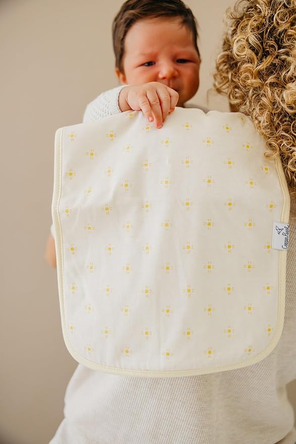 Copper Pearl Premium Baby Burp Cloths - 3-Pack Large Cotton Burp Cloths, Extra Soft Spit Up Rags with 3 Absorbent Layers, Perfect for Baby Boy and Baby Girl Gifts (21" x 10" Size, Santa Fe Set)