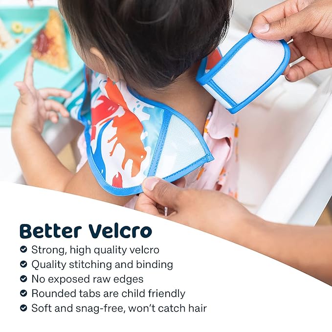 Tiny Twinkle Mess Proof Baby Bibs for Eating – Waterproof, Wipeable Toddler Bibs with Pocket – Baby Food Bibs for Girls & Boys(3 Pack,Checkers Boy)