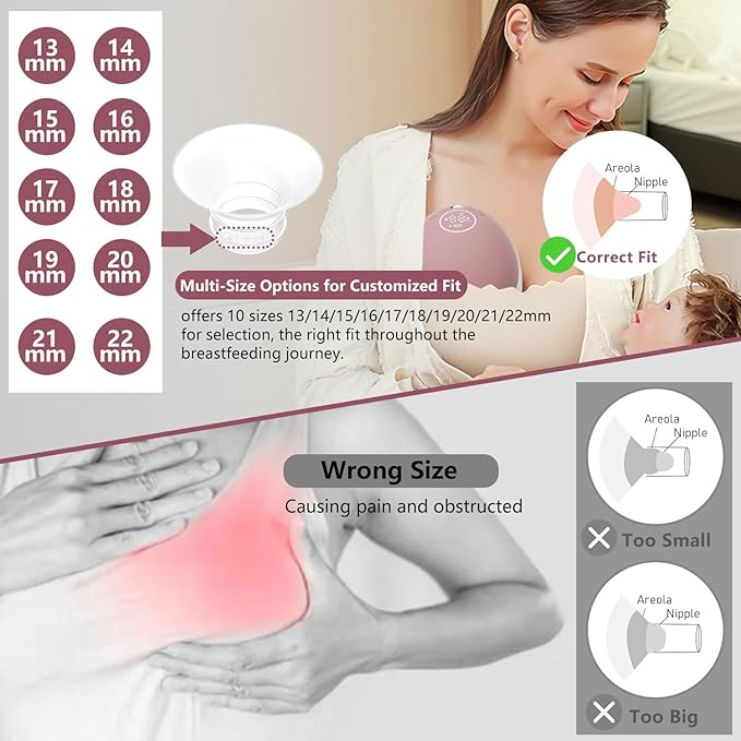 4pcs Flange Inserts 19mm Compatible with Momcozy M9/M6/M5/V1 Pro/V2 Pro/S12 Pro/S9 Pro Wearable Breast Pump, for Momcozy Breast Pump Replacement Parts, Reduce 24mm Nipple Tunnel Down to 19mm