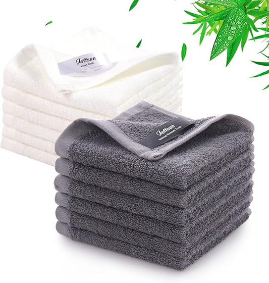 Baby Washcloths 12 Pack, 10x10 inch Heavenly Soft Wash Cloths for Face and Body, Gentle & Safe White Face Towels on Sensitive Skin, Baby Essentials Bath Shower Gifts for Infant Kid Toddler Children