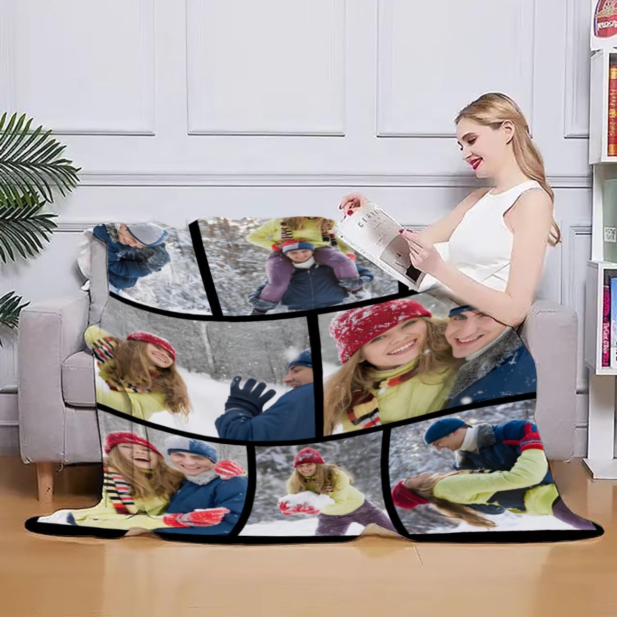 Ships Next Day, Custom Blankets with Pictures, Personalized Gifts for Boyfriend, Girlfriend, Photo Blankets Customized