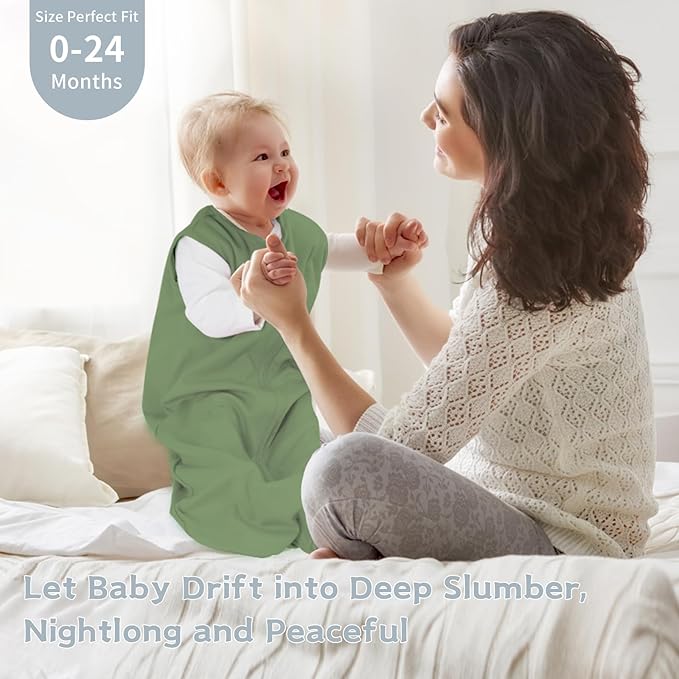 Baby Sleep Sack 12-18 Months Baby Wearable Blanket 100% Cotton TOG 0.5 2-Way Zipper Newborn Sleeping Bag, 3 Pack Comfy Lightweight Sleep Sacks for Babies