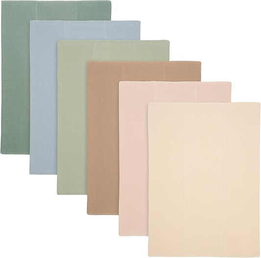 Comfy Cubs Baby Burp Cloths Set (Pack of 6) - Large, 6-Layer, Ultra Absorbent 100% Cotton for Infant Spit-Up, Drool, and Messes - Soft, Gentle, Thoughtful New Born Baby Gifts, Multi