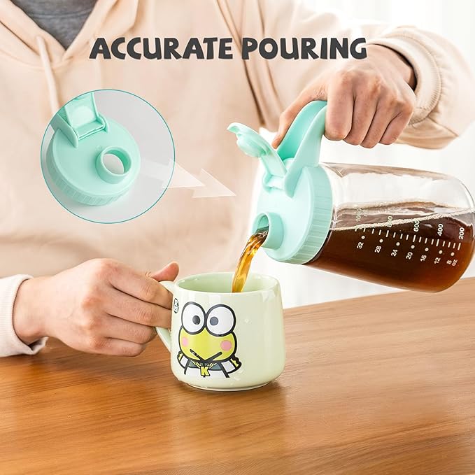 COMI 34oz Breast Milk Pitcher,No Leak Breast Milk Storage Containers for Fridge,Resistant to Heat and Cold,Wide Mouth Breastfeeding Essentials with Sealing Ring,Baby Formula Maker,Green