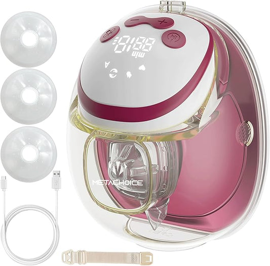 Wearable Breastfeeding Pump & Lactation Massager, FDA Cleared with Hospital-Grade Suction, Hands-Free, Invisible & Quiet, 4 Modes | 15 Levels, BPA-Free PA12, 1-Pack