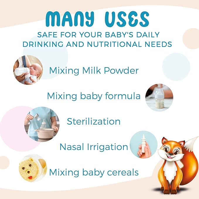 ABC Baby Water Premium Distilled Water for Babies - Healthy Purified 16.9 oz Bottles - Formula, Cereal, Milk, Daily Drinking - 12 Pack