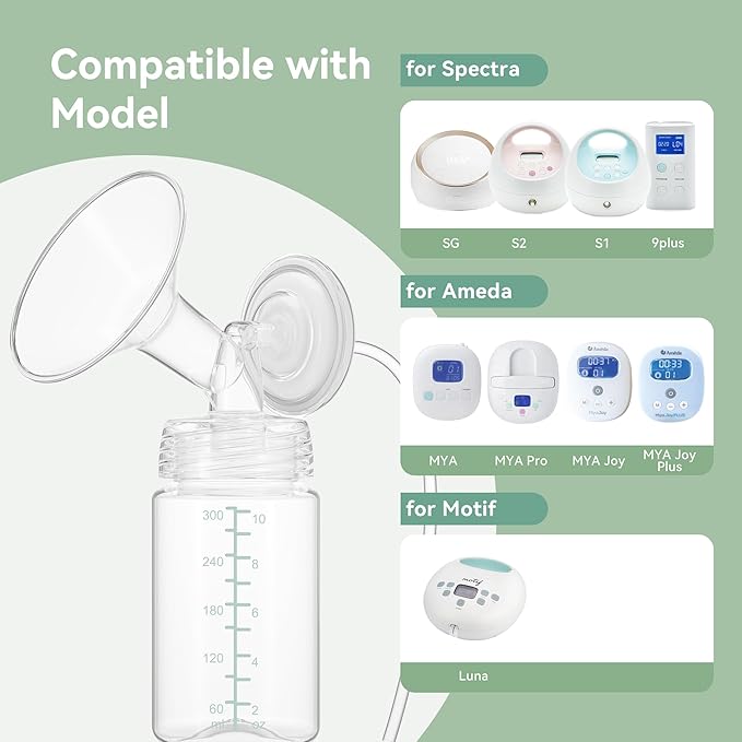 10oz Breastmilk Storage Bottle for Momcozy Milk Cooler 22oz, Breast Milk Cooler Bottles for Fridge, Wide Neck Pump Bottles Compatible with Spectra Motif Luna, Travel Breastfeeding,4PCS