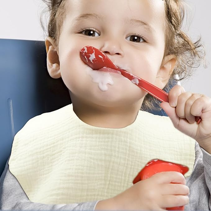 EllieHouse Baby Bibs for Girls Boys 8 Pack Muslin Drool Teeth Drooling Teething Bibs Muslin Cotton for Toddler Infant